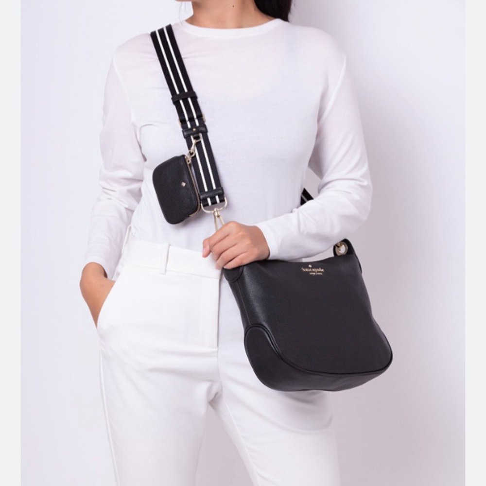 Exc. Used Cond-Kate Spade cross body Rosie bag, black leather FREE SHIPPING
